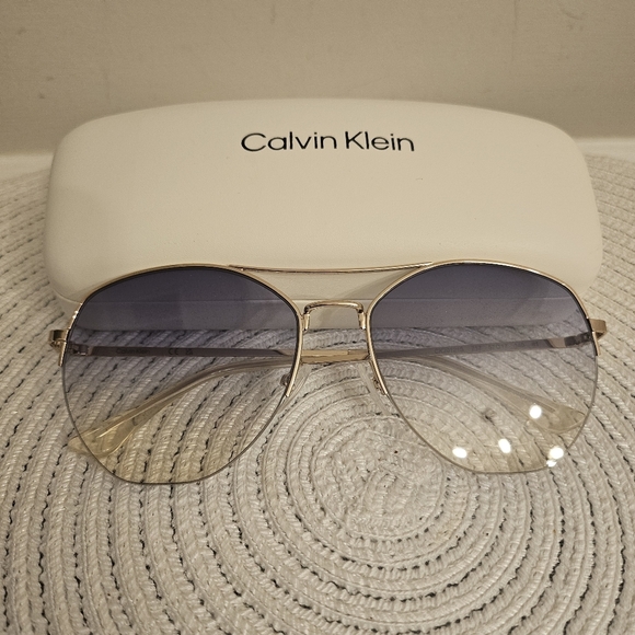 Calvin Klein Accessories - Calvin Klein Gold Aviator Sunglasses w/ Purple Gradient Lenses